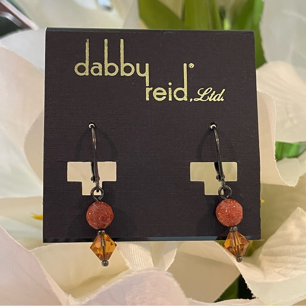 DABBY REID PIERCED DROP AMBER EARRINGS - Picture 4 of 5